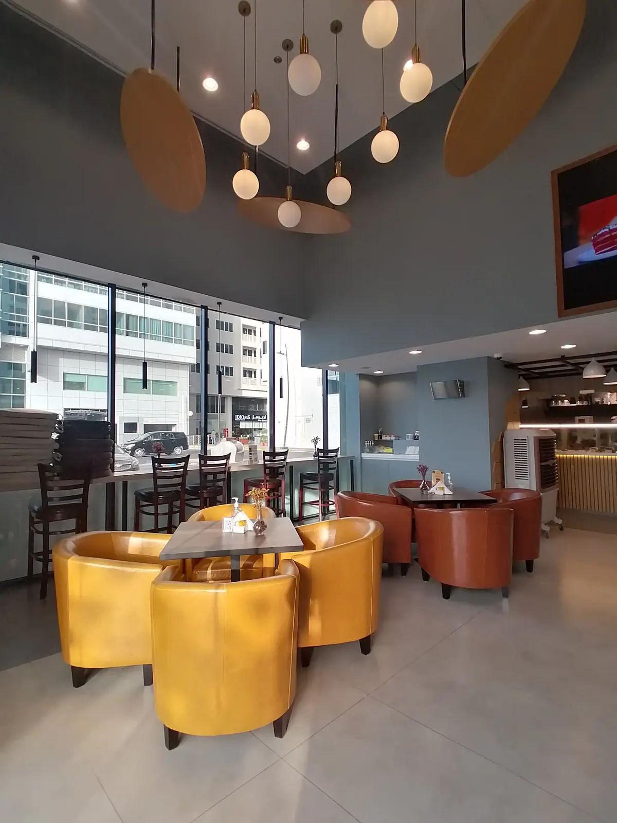 Seating inside Yellow Dot Cafe